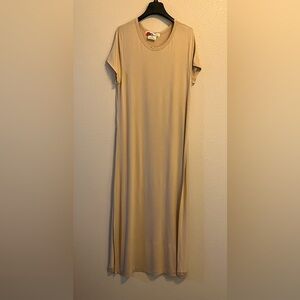 Elegant Tan Maxi Dress
